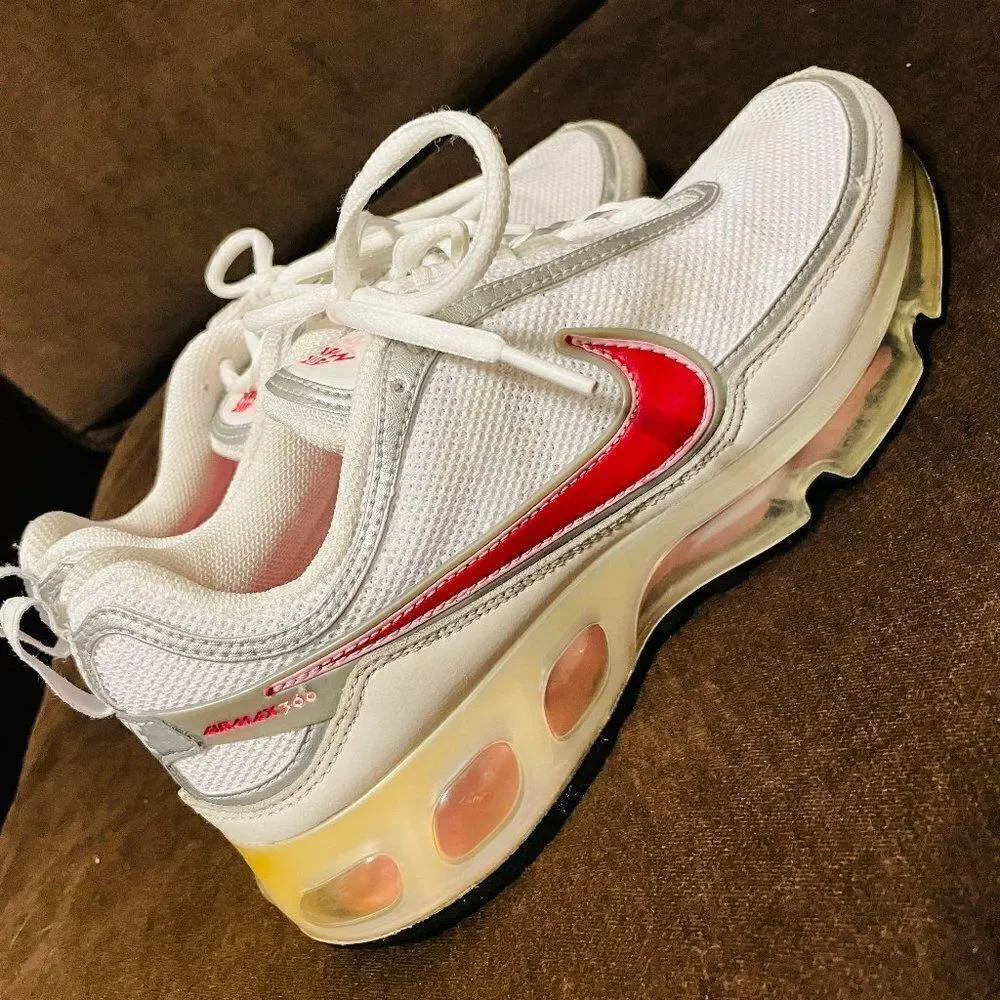 Excellent NIKE AIR MAX 360 Womens 7.5 US 38.5 EUR White Red Pink Rare